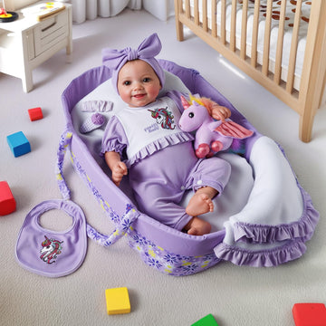 Babeside 8 Pcs Reborn Baby Doll Clothes With Bassinet For 17-22 Inch Baby Dolls, Baby Doll Clothes Outfit Accessories Fit Newborn Baby Doll Girl