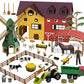 Peagprav Farm Animals Toy Set - 140 pcs Barn Playset for Kids 3-7 Years - Multicolour ABS & PVC Figurines