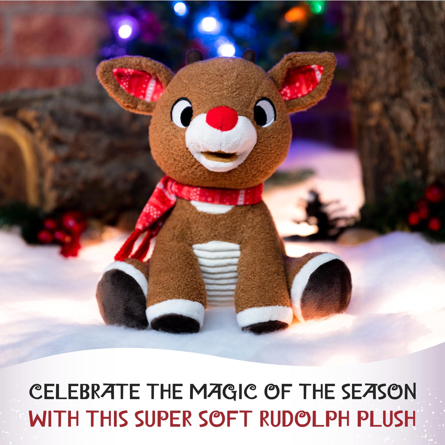 KIDS PREFERRED Rudolph the Red-Nosed Reindeer Plush Toy, 8 inches, Soft Fabric, Cute Kids' Stuffed Animal