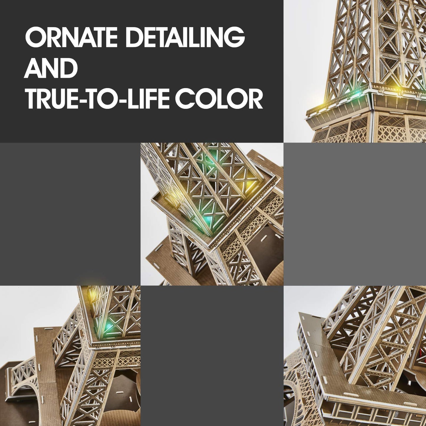 Cubicfun 3D Puzzles Led Dubai Burj Khalifa 57.5'' H Architecture Building Model Kits For Adults, Souvenir Decoration And Birthda