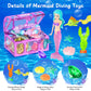 VGOFUN Diving Pool Toys for Kids Ages 3-12, 31 Pcs Mermaid Pool Toys, Diving Gem Toys with Pirate Treasure Chest, Summer Underwa