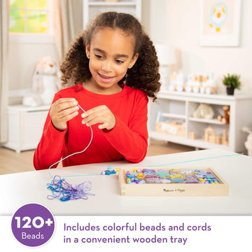 Melissa & Doug Created by Me! Butterfly Beads Wooden Bead Kit, 120+ Beads for Jewelry-Making