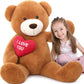 Maogolan Giant Teddy Bear 5 Feet- I Love You Red Heart Big Dark Brown 5Ft Teddy Bear Stuffed Animal - Huge Valentines Teddy Bear