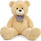Morismos Giant Teddy Bear Stuffed Animal 4Ft, Big Teddy Bear Plush For Kids, Large Brown Bear For Girlfriend, 47In