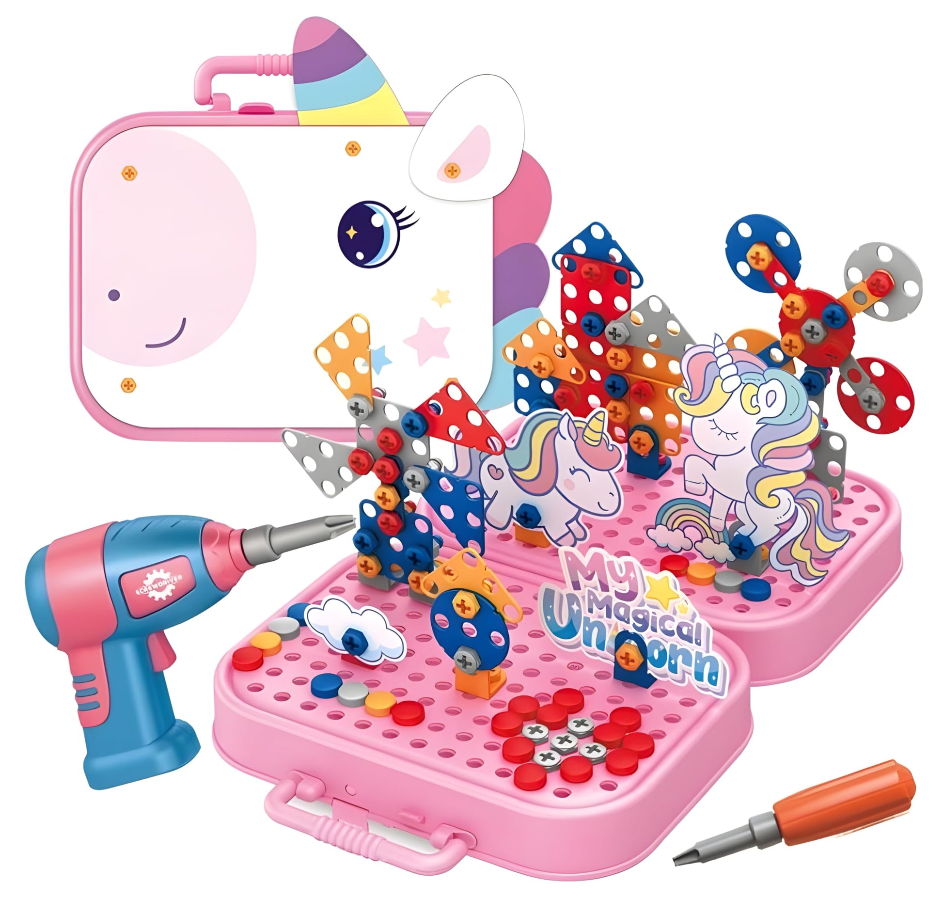 Cable World Space Theme Creative Drill Set  2In1 3D Building Blocks & 2D Puzzle  Stem Educational Construction Toy With Scre