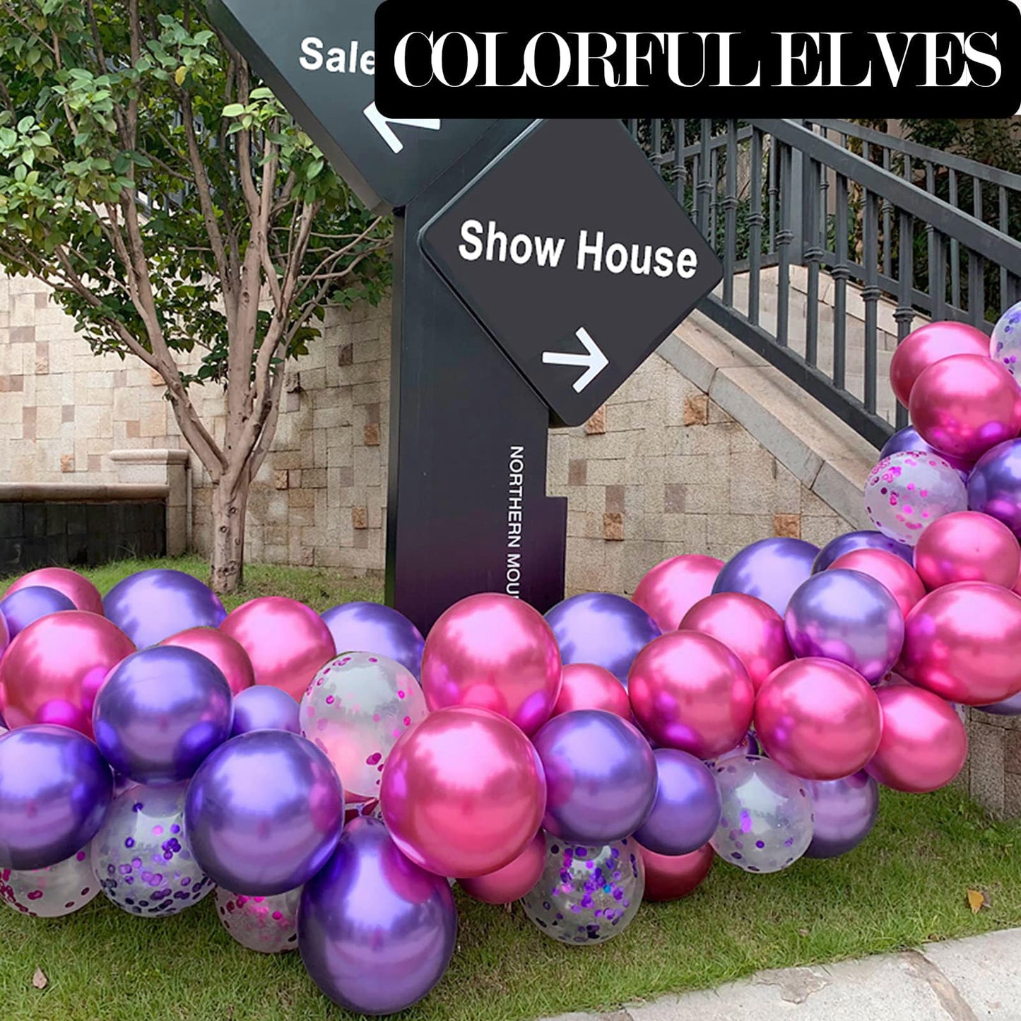 Colorful Elves 12 Inch 100 Pcs Metallic Chrome Hot Pink Balloons Shiny Thicken Latex Balloon Party Decoration (Hot Pink)