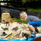 OuMuaMua Dinosaur Toys Set - 12 Realistic Plastic Figures (T-Rex, Stegosaurus) - 6-7 Inch Size - Gray - Model THD002