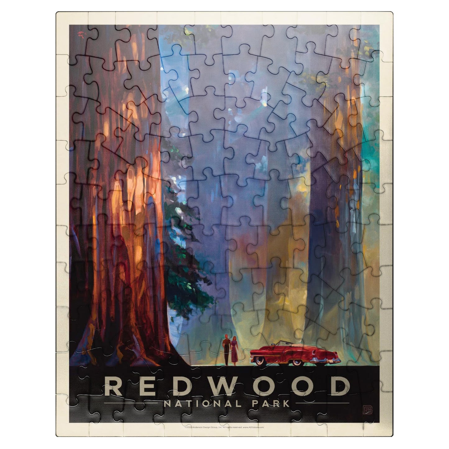 MyPuzzle Vintage 100 Piece Jigsaw Puzzle - Redwood National Park, Earthy Tones, Cardboard, Model 634b844f33f1d9c52869879f_100US