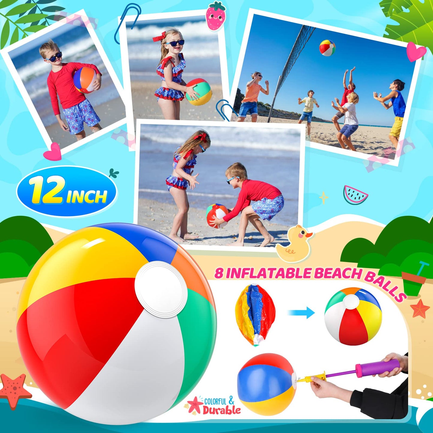 Pool Party Favors Beach Party Favors - 48 Pcs Pool Toys For Kids Ages 3 4 5 6 7 8 Beach Balls Bulk, Sand Bucket And Shovels Set, Kids Sunglasses Bulk, Beach Summer Toys, Pool Party Supplies Sand Toys