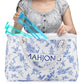 Sunnymove Mahjong Tote Bag - Canvas, 24"x13"x4.7", Blue Chinoiserie Design, Perfect for Game Lovers and Daily Storage