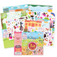 Giggles & Pebbles Reusable Stickers for Kids, Non-Adhesive Stickers for Toddler Children with 3 sceneries - Magic Kingdom, Tea P