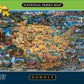 Buffalo Games 2000 Piece Jigsaw Puzzle - National Parks Map, Multicolor, Large Size, Model 2340, Perfect for Game Nights