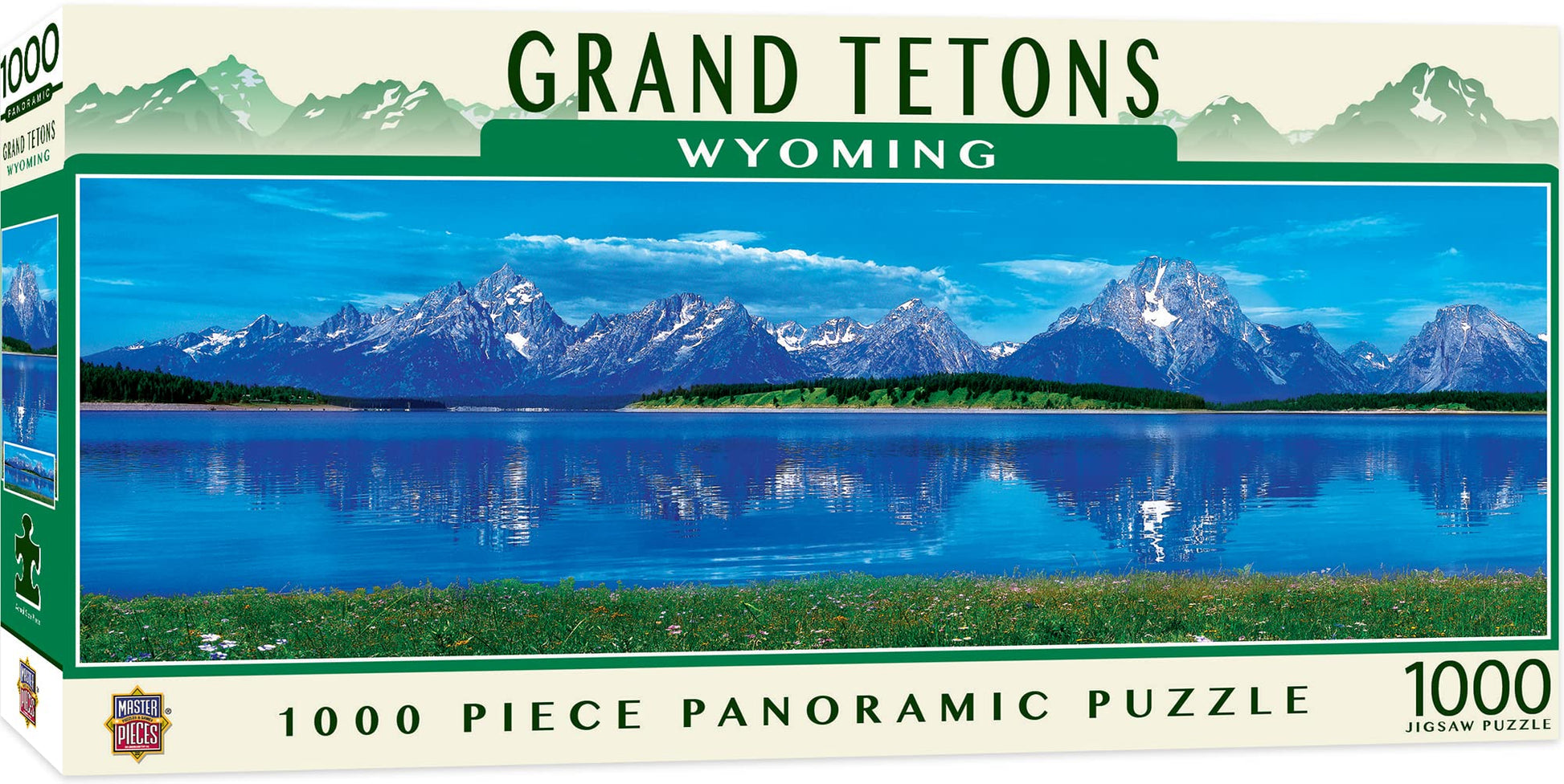 MasterPieces - 1000 Piece Jigsaw Puzzle, Grand Tetons Panoramic, Fun for Adults, Family, Kids 13x39