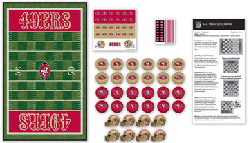 MasterPieces NFL San Francisco 49ers Checkers - Official Board Game for Kids & Adults, 13" x 21", Cardboard Material