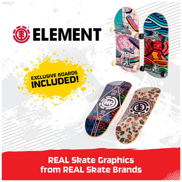 TECH DECK, Ultra DLX Fingerboard 4-Pack, Element Skateboards, Collectible and Customizable Mini Skateboards, Kids Toy for Ages 6