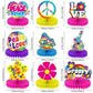 9 Pieces 60s Party Supplies Hippie Party Honeycomb Centerpieces for Tables Decorations 60s Hippie Theme Groovy Party Table Topp
