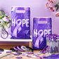 Supervitae 200 Pcs Purple Ribbon Awareness Accessories, Include 50 Purple Ribbon Gift Bags 50 Purple Awareness Wristband 50 Purp