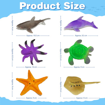 Ocean Animal Series -12pcs Temperature Color Change Bath Toys,Water Table Toys for Easter Egg Fillers,Goodie Bags Fillers,Themed