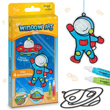 Imagimake Diy Window Art Space | Glass Painting Kit | Art & Craft Kit For Boys | Birthday Return Gift For Kids 6-12, Multicolour