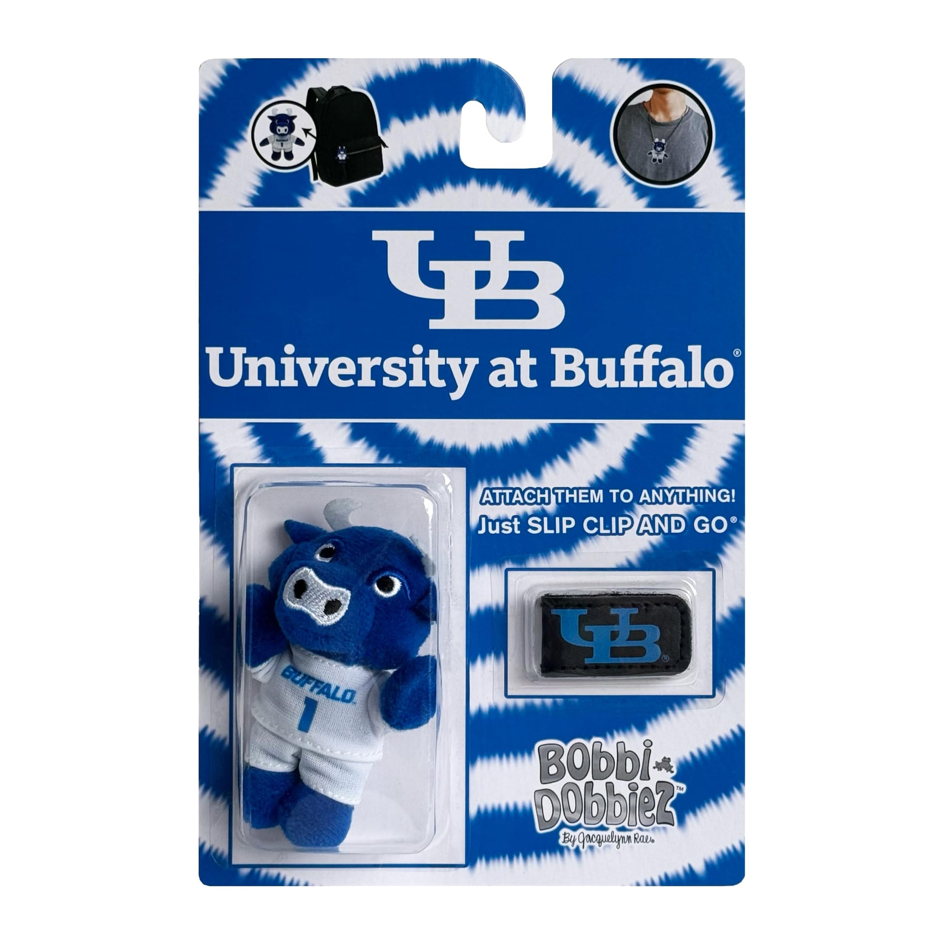 University At Buffalo Victor E. Bull Mascot Bobbi-Dobbiez Attachable Plushie