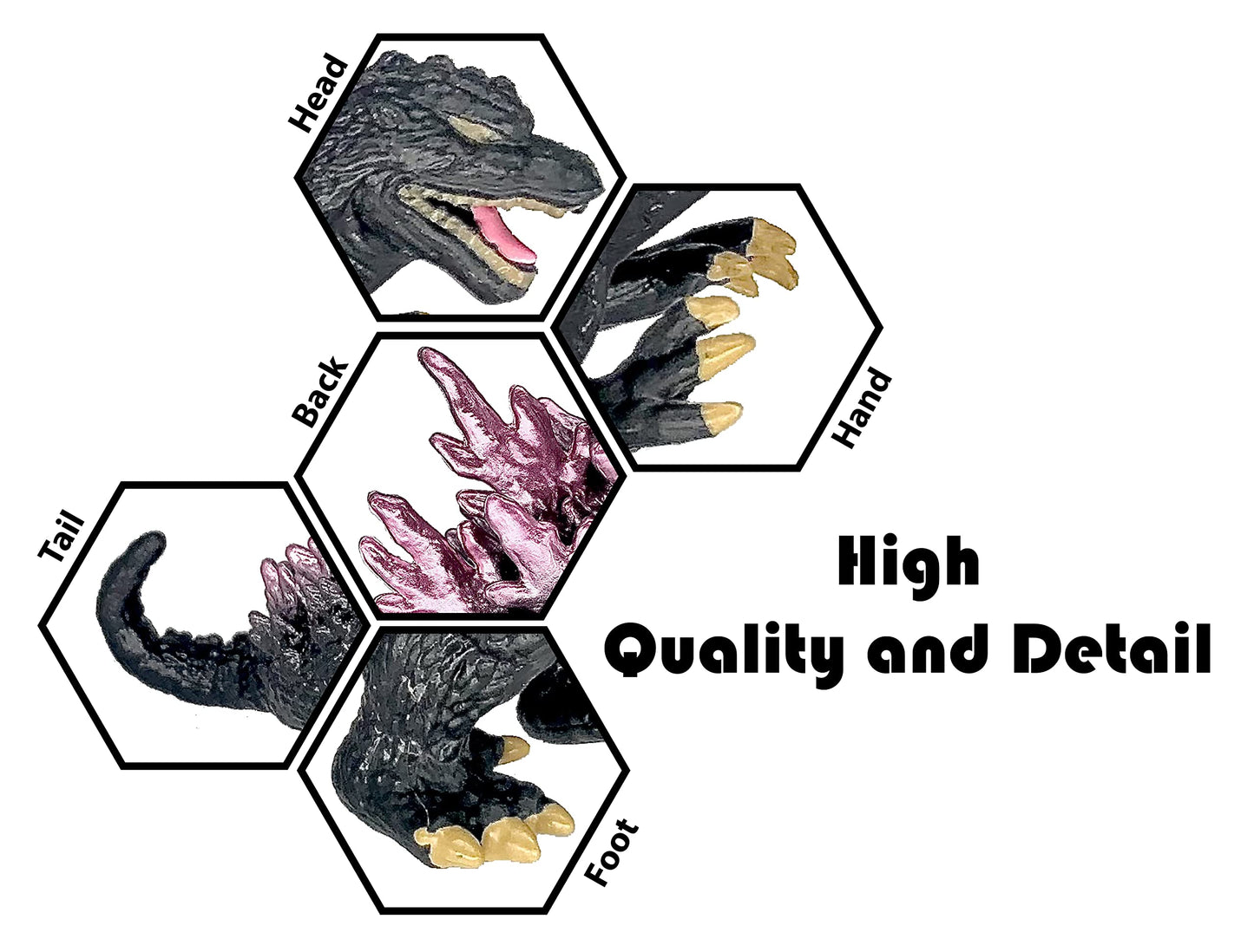 Twcare Set Of 4 Godzilla Toys Movable Joint Action Figures King Of The Monsters Burning Heisei Mecha Ghidorah Pack Plastic Mini Dinosaur Birthday Kids Cake Toppers Package