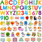 PENGFULL Felt Learning Letters,Learning Numbers,75 Felt Board Pieces for Felt Flannel Board,Alphabet ABC Learning for Toddlers f