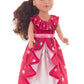 Little Adventures Ruby Princess Doll Dress - Doll Not Included - Machine Washable Child Pretend Play And Party Doll Clothes With No Glitter