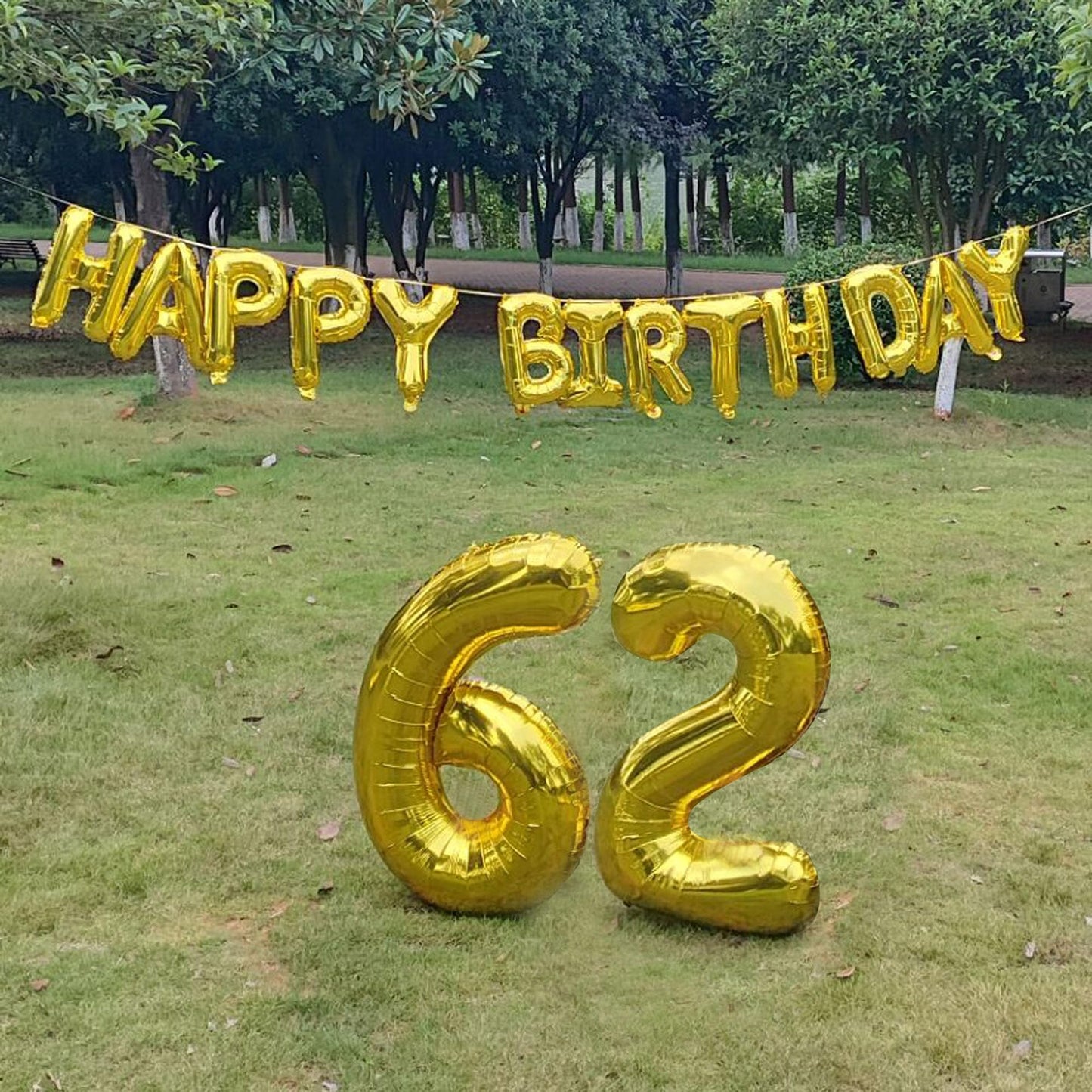 Shuntai 62 Number Balloons 26Th Or 62Nd Happy Birthday Prom Balloons Gold Letters Banner Decorations For Men Women 40 Inch Big G