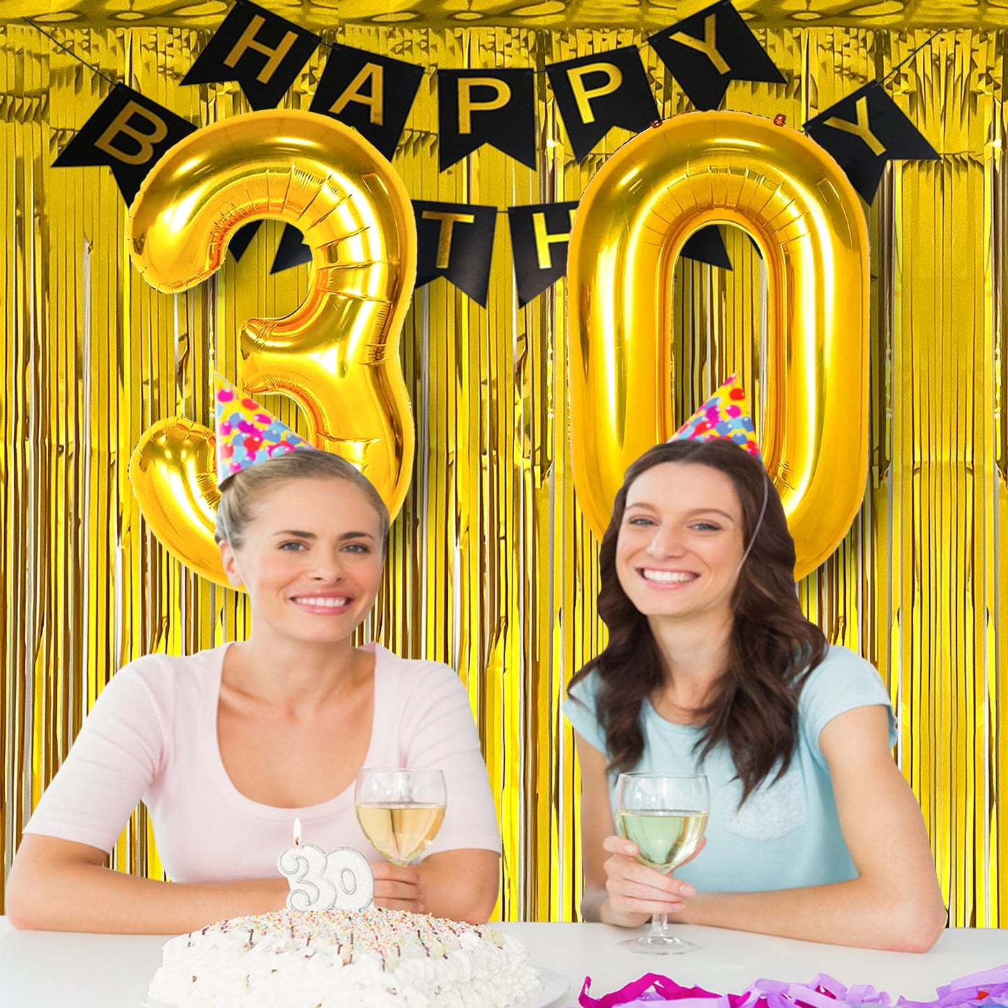 Large Gold 30 Balloon Number, 42 Inch 30Th Birthday Decorations, Foil Mylar Big Helium Numbers Balloons For Birthday Anniversary