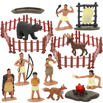 ONEST 22 Pieces Native American Figurines Indian Figurines Indians Historical Plastic Action Figures for Projects Decoration Bir