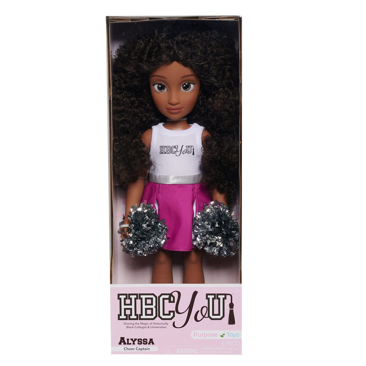 Just Play Hbcyou Cheer Captain Alyssa 18-Inch Doll & Accessories, Curly Hair, Medium Brown Skin Tone, Designed And Developed By Purpose Toys