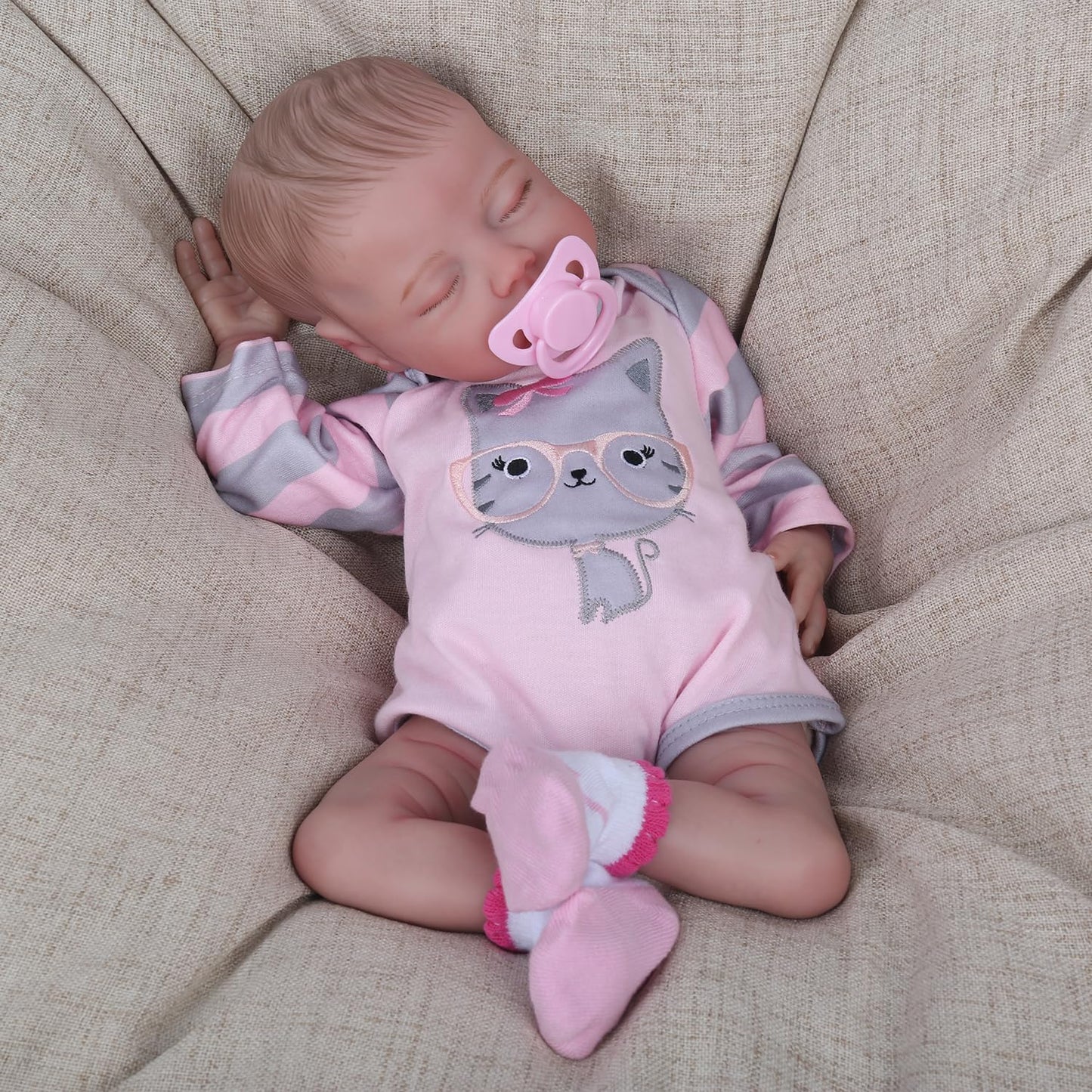 Ksbd Reborn Baby Dolls - 18 Inch Realistic Newborn Baby Doll Delilah, Lifelike Girl Baby Doll With Advanced Veins, Real Life Sleeping Baby Doll With Weighted Soft Boby For Kids Age 3+ Gift
