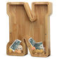 Aorcmitn Extra Large Wooden Letter Coin Piggy Bank For Boys Girls Kids Toddler Alphabet N Money Bank (Initial-N-12)