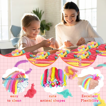 Chivao Bulk Stretchy String Fidget Toys Animal Sensory Toys Pack Worm Sensory Stress Fidget Toys For Adults Stress Anxiety Relie