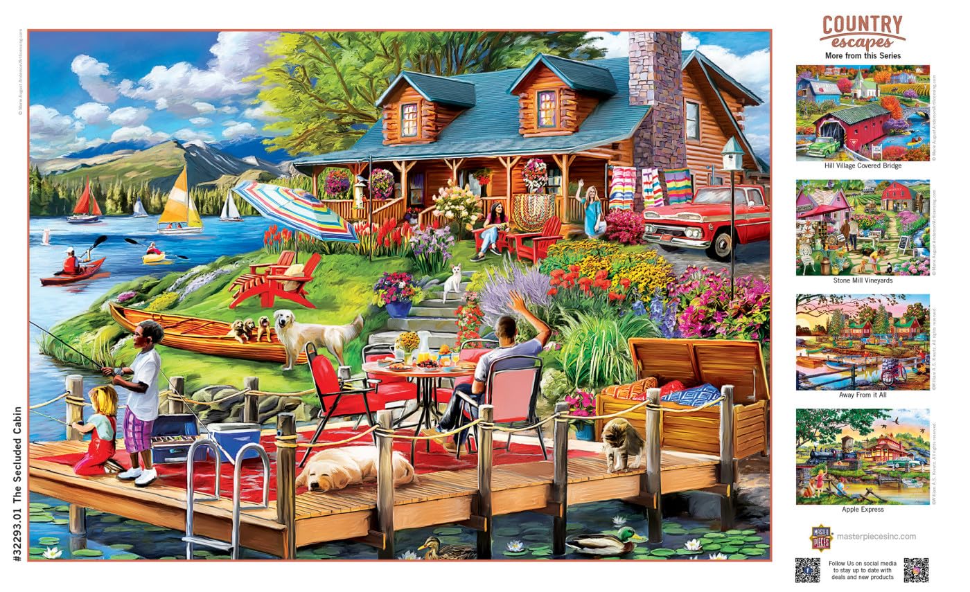 Masterpieces 550 Piece Jigsaw Puzzle for Adults, Family, Or Kids - The Secluded Cabin - 18x24