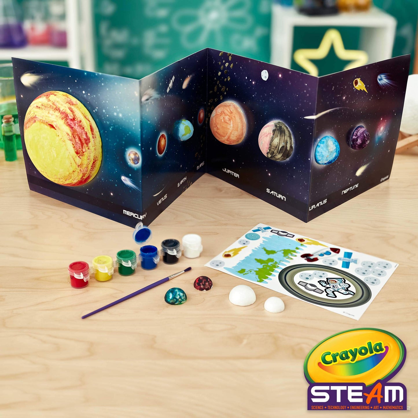 Crayola Solar System Science Kit - Educational Toy for Kids Ages 7-10, Plastic, Multi Color, Model 74-7408