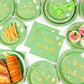 100 Pcs Sage Green Birthday Party Supplies Olive Green Gold Paper Plates Napkins Forks Tableware Set Disposable Greenery Happy B