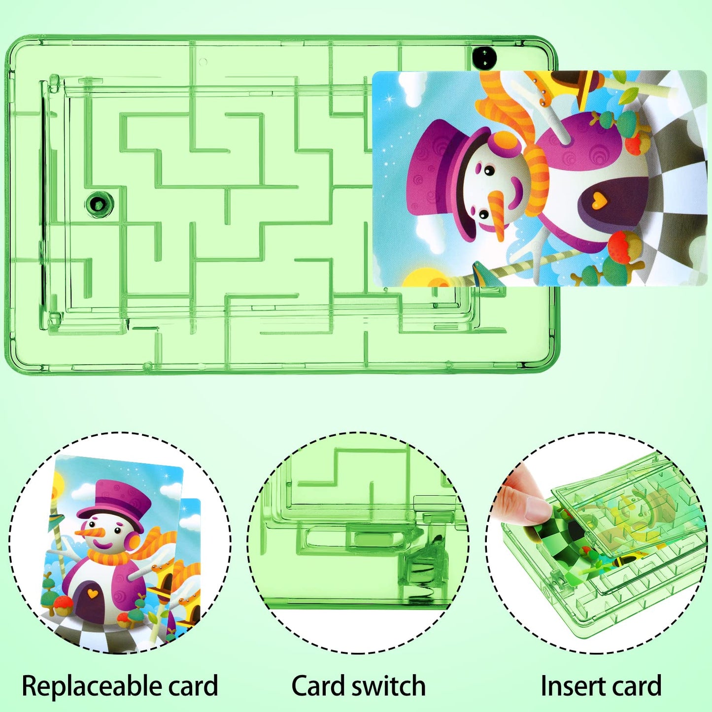 Skylety 5 Pcs Money Puzzle Box Gift Card Box Plastic Puzzle Card Holder Fun Maze Intellectual Pinball Machine Game for Teens and mature-themeds Birthday Party Favors(Green)