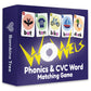 THE BAMBINO TREE Phonics Card Game - Vowel Sounds Learning for Kids, Medium, Cardstock, Purple, 2-8 Players