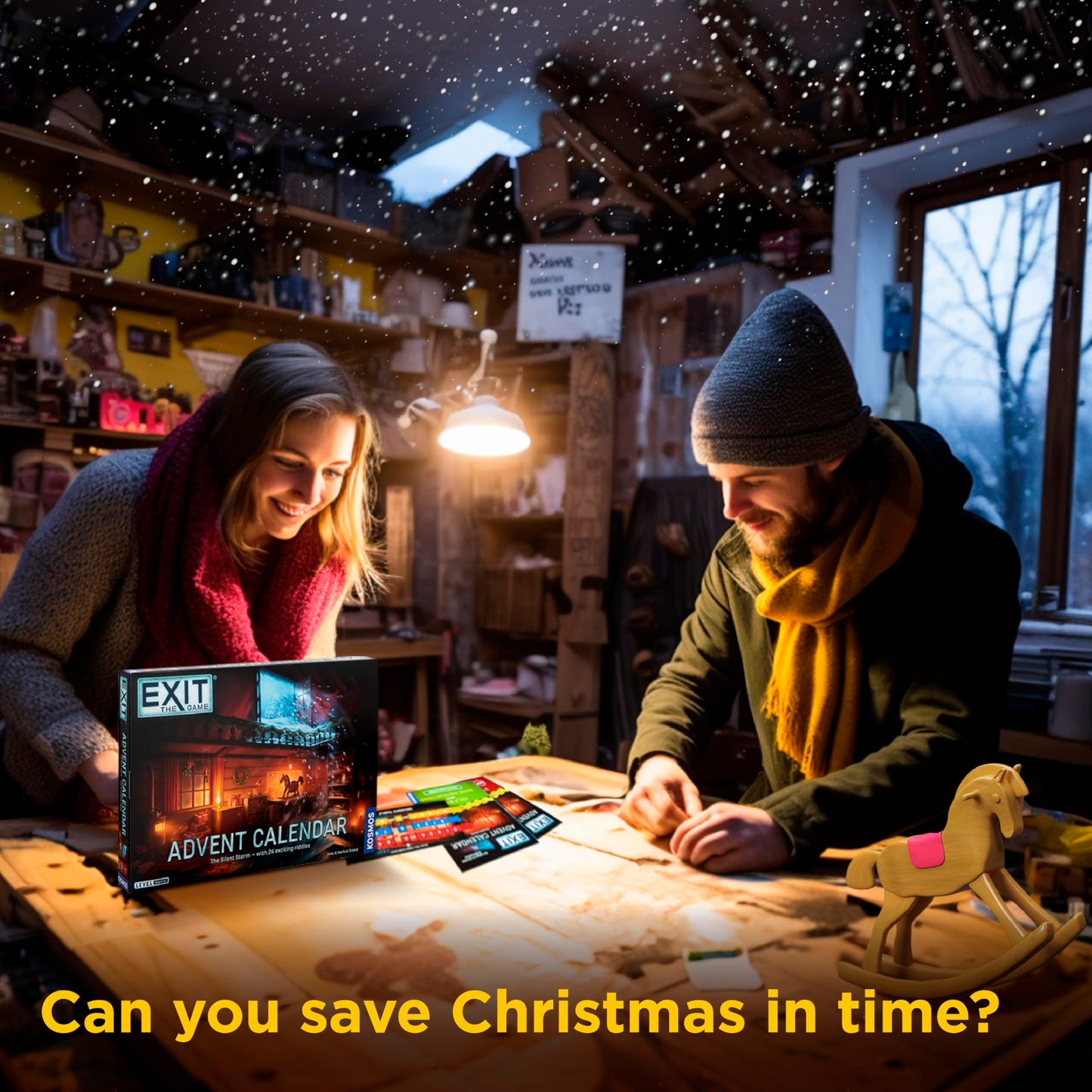 Thames & Kosmos EXIT: The Game Advent Calendar - The Silent Storm, Cardboard, Black, Model 683009, Cooperative Puzzle Game