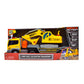 Maxx Action 17” Vehicle Transport Playset with Excavator, Bright Lights & Sounds, Friction Powered, Yellow Construction Truck for Kids