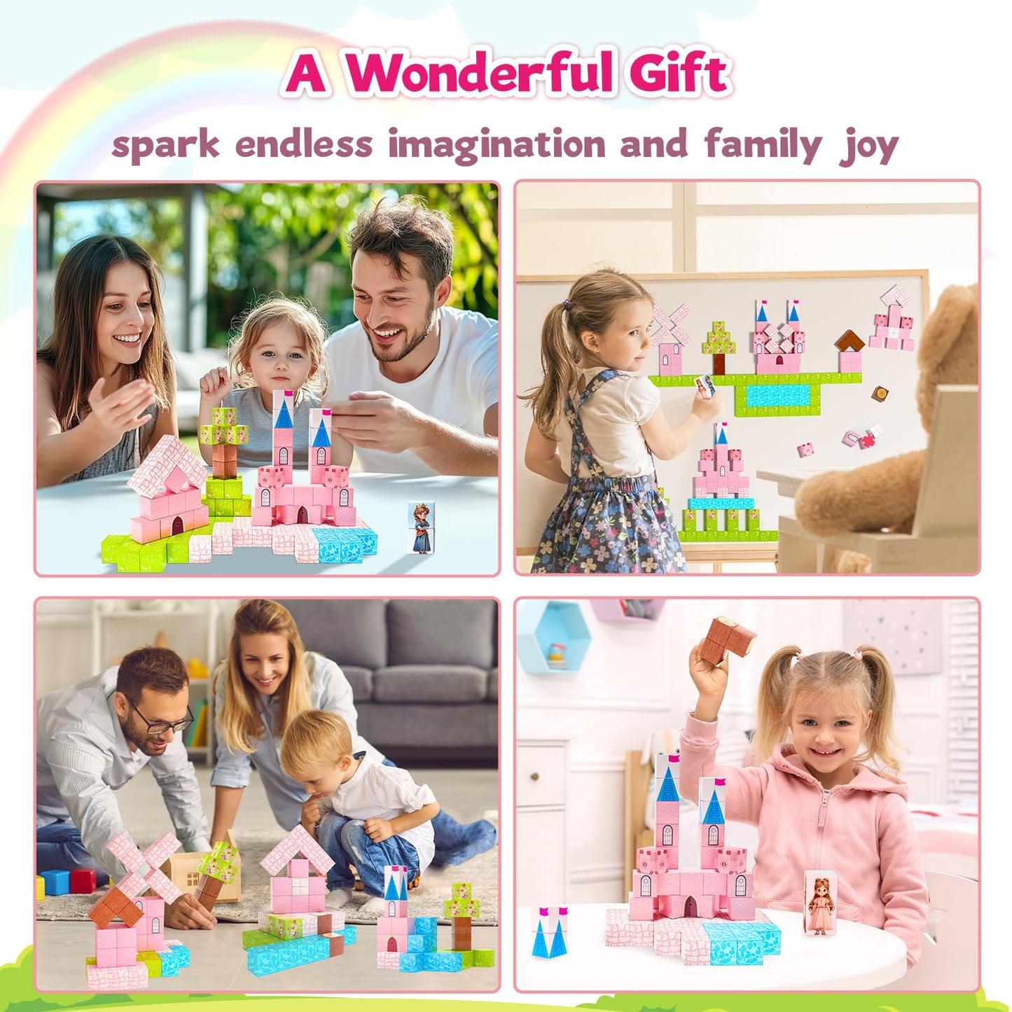 Hiwawind Magnetic Blocks-Princess Castle Collection World,Magnetic Toys For 3+ Year Old Boys & Girls, Creative Stem Building Toy