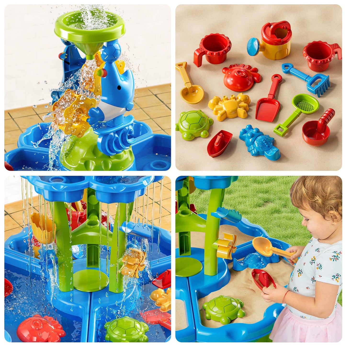 Jukudahu Kids Flower Water Table For Toddlers For 3 4 5 6 7 8 Years Old, Outdoor Water Sand Table For Boys Girls, Sensory Toys F