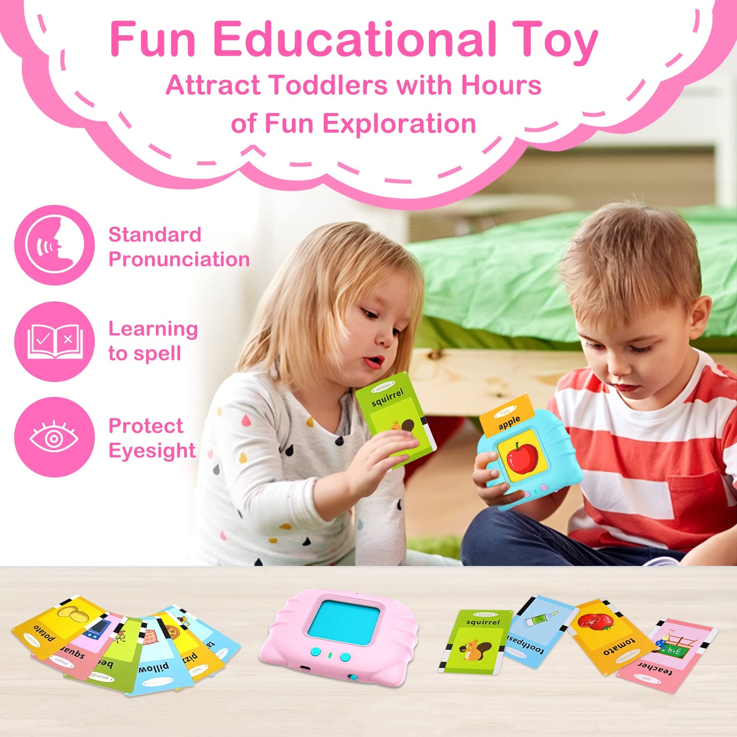 Abc Learning Flash Cards For Toddlers 2 3 4 5 6, 255 Cards 510 Sides, Abc 123 Sight Words, Speech Therapy Toys, Autism Toys, Edu