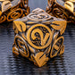 KERWELLSI 7Pcs Nature Vines Leaf Metal DND Dice Set D&D with Gift Box, Ancient Gold Polyhedral Handmade Dungeons and Dragons Dic