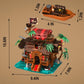 ONITUOFO Pirate Ship Tavern Building Set, 1312pcs Plastic Toy, Large Size, Blue & Red, Creative Gift for Ages 8-14, Home Office Decor