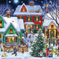 Neighborhood Christmas Jigsaw Puzzle 1000 Piece By Vermont Christmas Company - Fully Interlocking & Randomly Shaped Pieces - 26 5/8' X 19 1/4'
