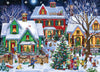 Neighborhood Christmas Jigsaw Puzzle 1000 Piece By Vermont Christmas Company - Fully Interlocking & Randomly Shaped Pieces - 26 5/8' X 19 1/4'