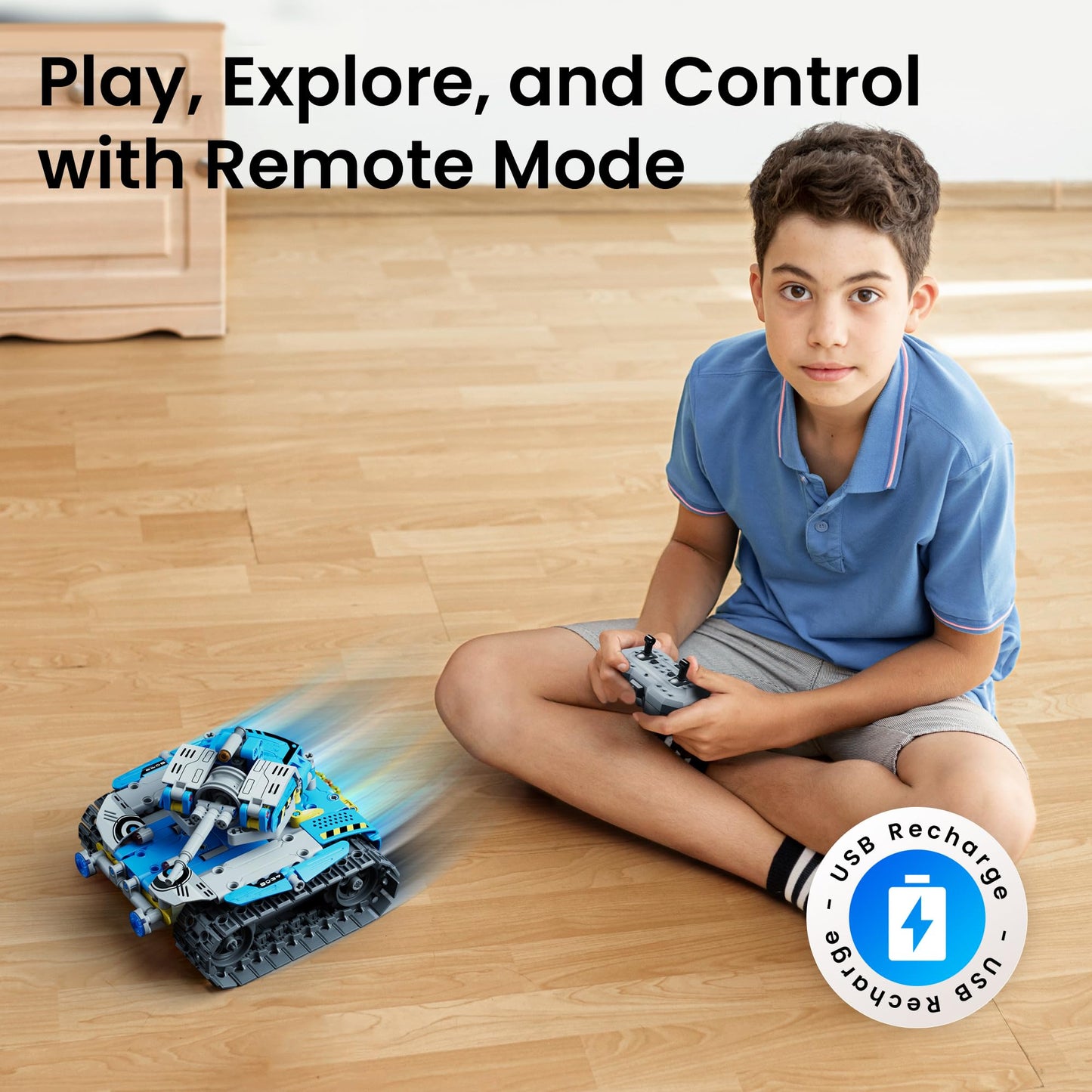 Sillbird Robot Building Kit With Remote Control Stem Gifts For Boys Ages 8-12, Technic Coding Robotic Toys For Kids Birthday, Bu