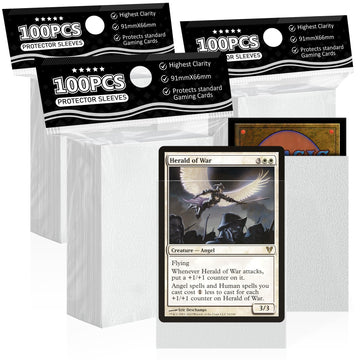 White Matte Card Sleeves For Mtg, 300 Pieces Perfect Fit Standard Card Sleeves For Trading Card Sports Cards Baseball Cards Tcg